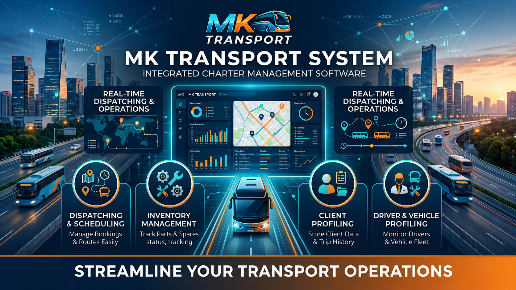 Bus fleet dispatching and operations dashboard